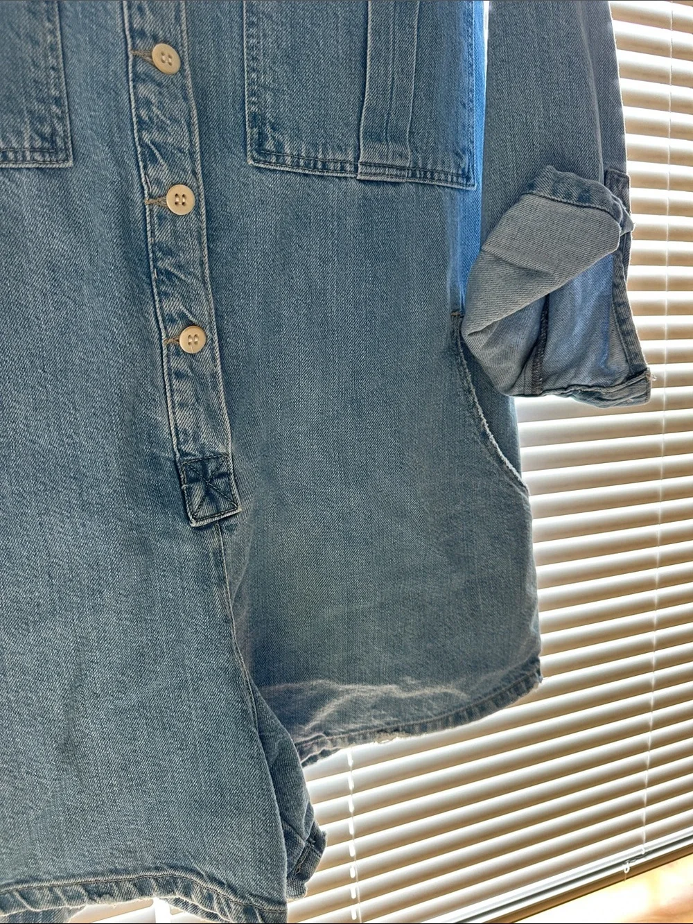 Zara Light Blue Denim Romper Jumpsuit - Picture 9 of 14